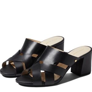 COLE HAAN Jodie Block-Heel Mule Sandals Size 9 Black NWOB